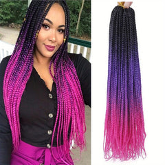 60 96 Cm Ombre Crochet Box Braids Synthetic Braiding Hair Extensions