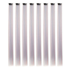 8 Pcs Colorful Hair Extensions 55-88 Cm Straight Synthetic