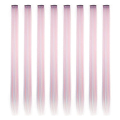 8 Pcs Colorful Hair Extensions 55-88 Cm Straight Synthetic