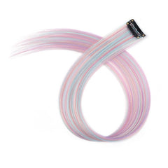 8 Pcs Colorful Hair Extensions 55-88 Cm Straight Synthetic