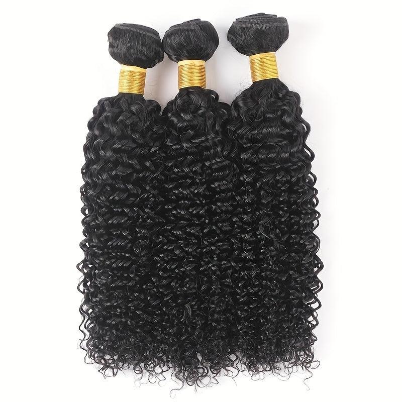 Long Curly Deep Wave Human Hair Bundles Natural Look Daily Use
