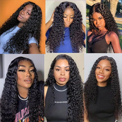 Long Curly Deep Wave Human Hair Bundles Natural Look Daily Use