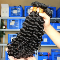 Long Curly Deep Wave Human Hair Bundles Natural Look Daily Use