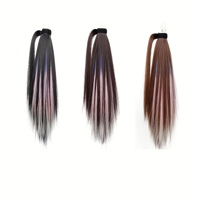 Long Straight Ponytail Extensions Synthetic Clip In Hair Extensions