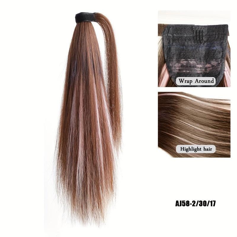 Long Straight Ponytail Extensions Synthetic Clip In Hair Extensions