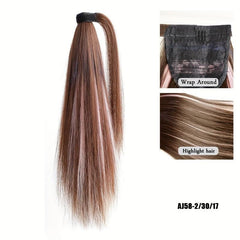 Long Straight Ponytail Extensions Synthetic Clip In Hair Extensions