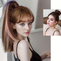 Long Straight Ponytail Extensions Synthetic Clip In Hair Extensions