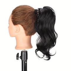 Short Synthetic Claw Clip Ponytail Extensions Curly Wavy Natural Look