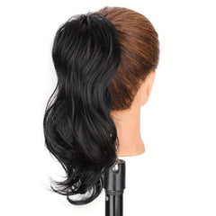 Short Synthetic Claw Clip Ponytail Extensions Curly Wavy Natural Look