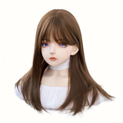 Long Straight Wig With Bangs Synthetic Wig Heat Resistant