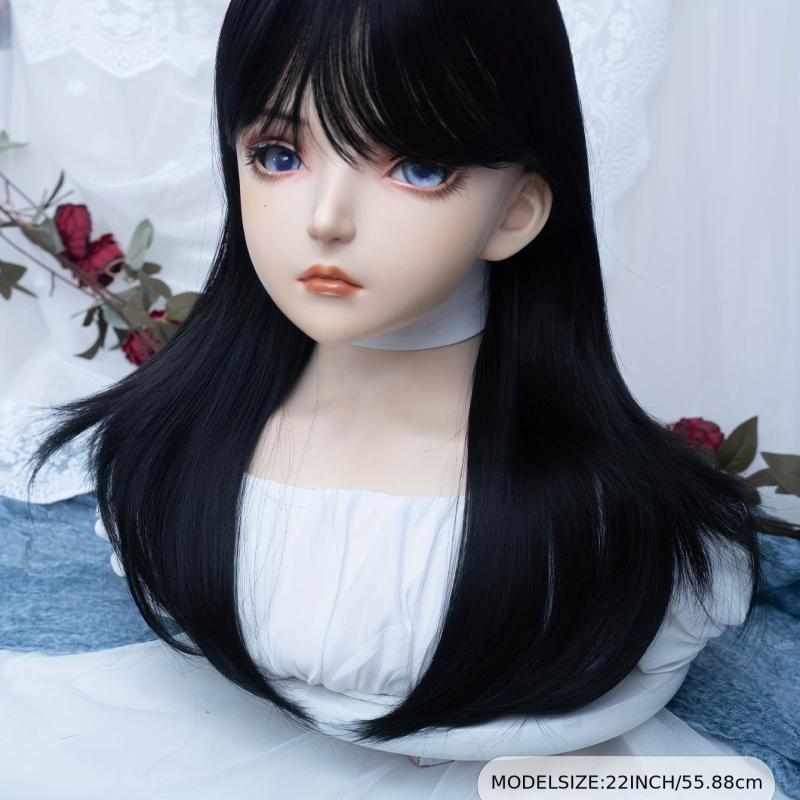 Long Straight Wig With Bangs Synthetic Wig Heat Resistant