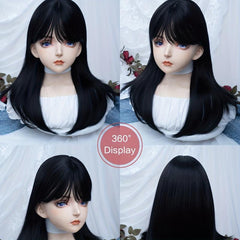 Long Straight Wig With Bangs Synthetic Wig Heat Resistant