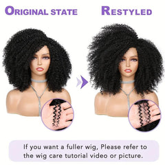 35 56 Cm Afro Curly Wigs Short Kinky Curly Wigs For Women Fluffy Soft Synthetic
