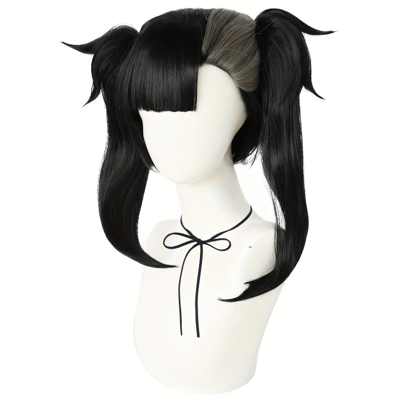 Short 2 Tone Gray Synthetic Anime Cosplay Wig for Halloween