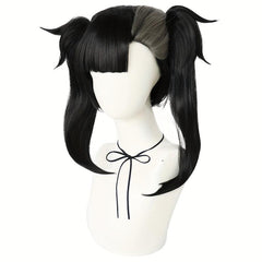 Short 2 Tone Gray Synthetic Anime Cosplay Wig for Halloween