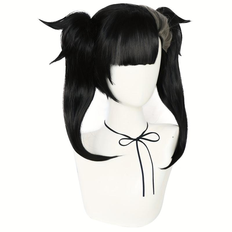 Short 2 Tone Gray Synthetic Anime Cosplay Wig for Halloween