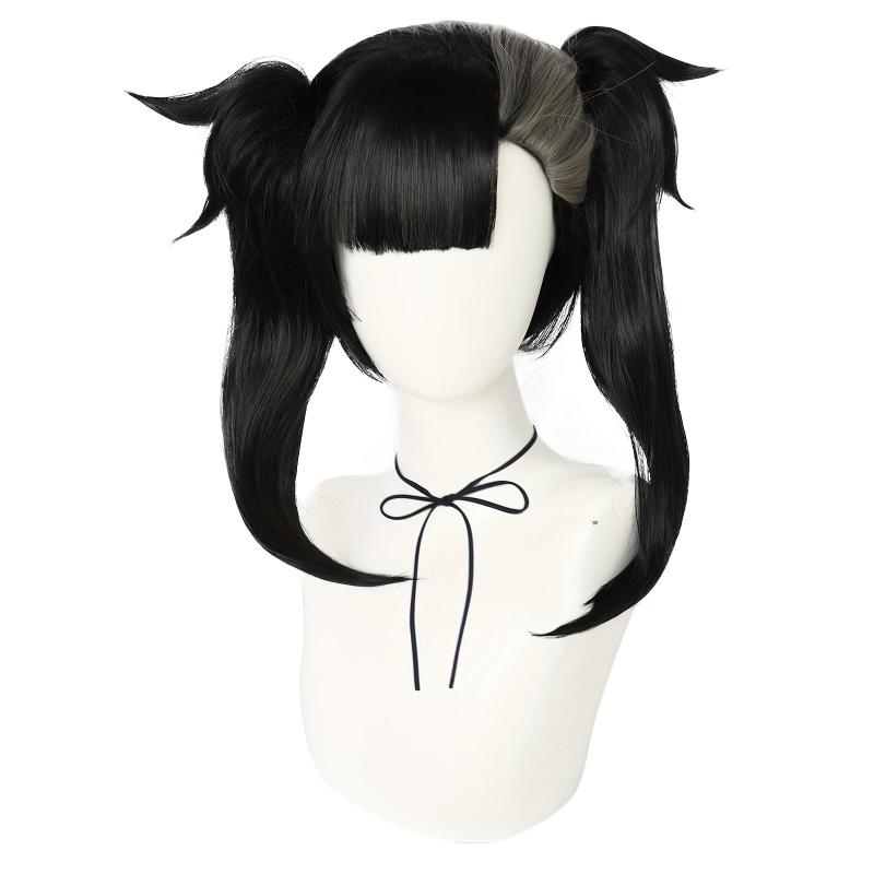 Short 2 Tone Gray Synthetic Anime Cosplay Wig for Halloween