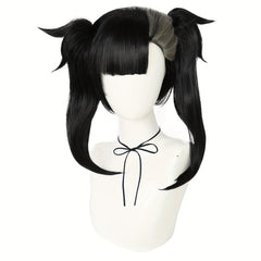 Short 2 Tone Gray Synthetic Anime Cosplay Wig for Halloween