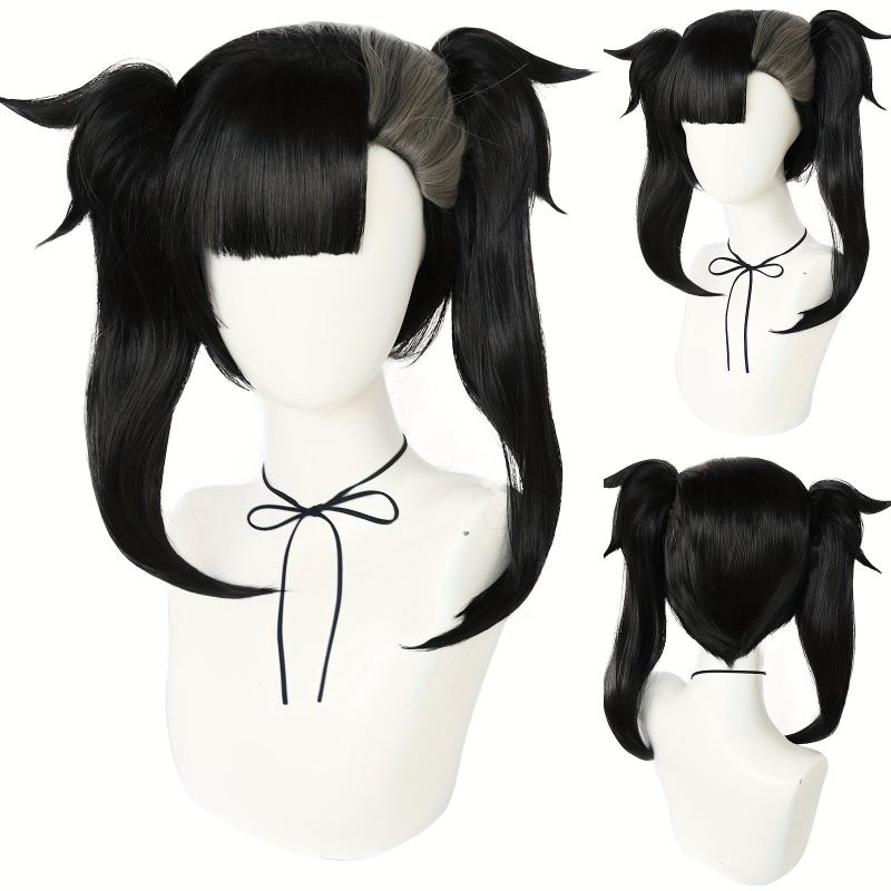 Short 2 Tone Gray Synthetic Anime Cosplay Wig for Halloween