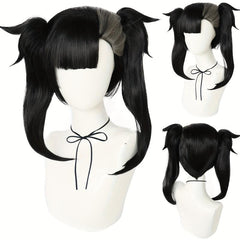 Short 2 Tone Gray Synthetic Anime Cosplay Wig for Halloween
