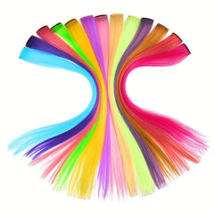 Colorful Straight Clip In Hair Extensions for Party