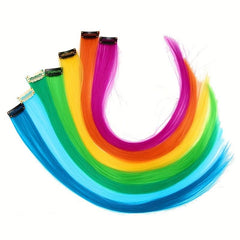 Colorful Straight Clip In Hair Extensions for Party