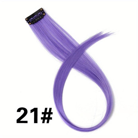 Colorful Straight Clip In Hair Extensions for Party