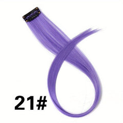 Colorful Straight Clip In Hair Extensions for Party