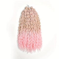 Pink 55 88 Cm Deep Wave Braiding Hair Extensions Synthetic Curly Hair