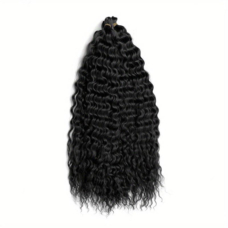 Pink 55 88 Cm Deep Wave Braiding Hair Extensions Synthetic Curly Hair