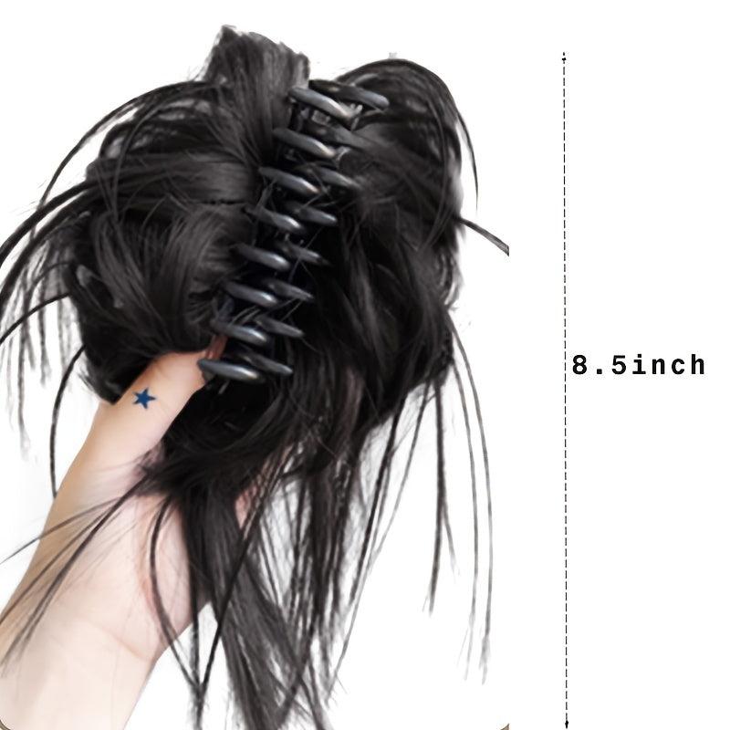Long Synthetic Hair Extensions Messy Straight Claw Hair Bun Chignon Hairpieces