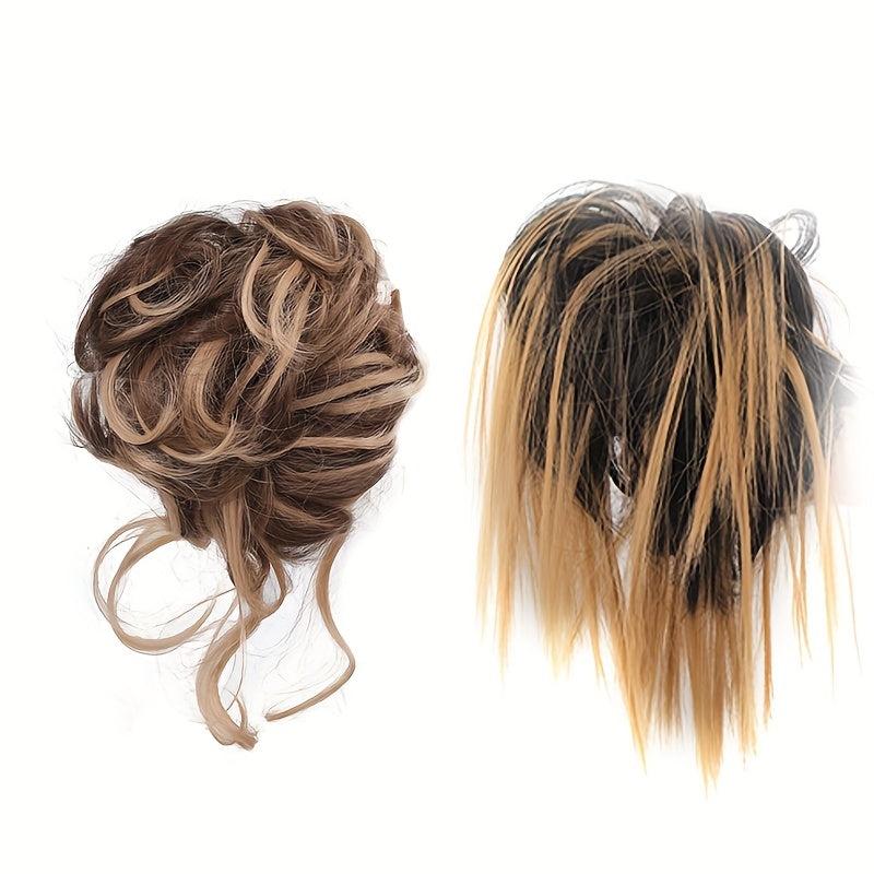 Long Synthetic Hair Extensions Messy Straight Claw Hair Bun Chignon Hairpieces