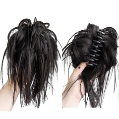 Long Synthetic Hair Extensions Messy Straight Claw Hair Bun Chignon Hairpieces