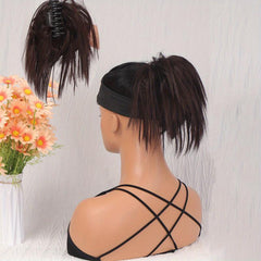 Long Synthetic Hair Extensions Messy Straight Claw Hair Bun Chignon Hairpieces