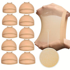 10 Pcs Wig Caps Light Brown Elastic Stretchy Caps for Women