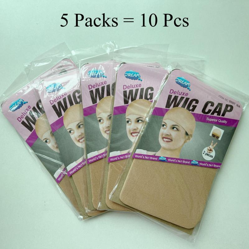 10 Pcs Wig Caps Light Brown Elastic Stretchy Caps for Women