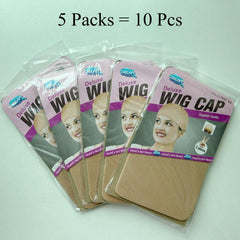 10 Pcs Wig Caps Light Brown Elastic Stretchy Caps for Women