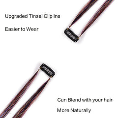 Colorful Tinsel Hair Extensions Clip In Glitter Highlights Hair Accessories