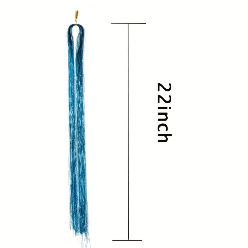 55 88 cm Hair Tinsel Strands Long Straight Hair Extensions Party Highlight Hair