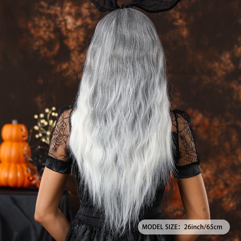 66 cm Long Curly Ombre Wigs Synthetic Curly Wavy Wig for Women