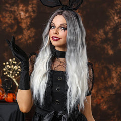 66 cm Long Curly Ombre Wigs Synthetic Curly Wavy Wig for Women