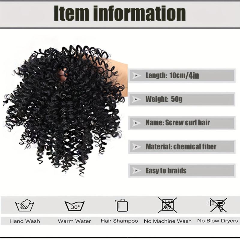 Short Afro Curly Ponytail Extensions Synthetic Hair Natural Look