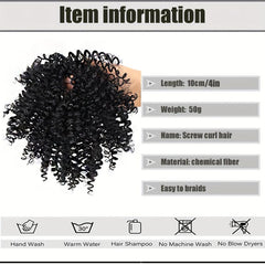 Short Afro Curly Ponytail Extensions Synthetic Hair Natural Look