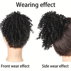 Short Afro Curly Ponytail Extensions Synthetic Hair Natural Look