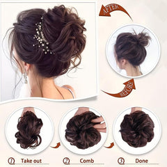 Messy Scrunchie Curly Hair Bun - Bract Accessory