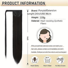 Long Straight Ponytail Extensions Synthetic Clip In Hair Extensions