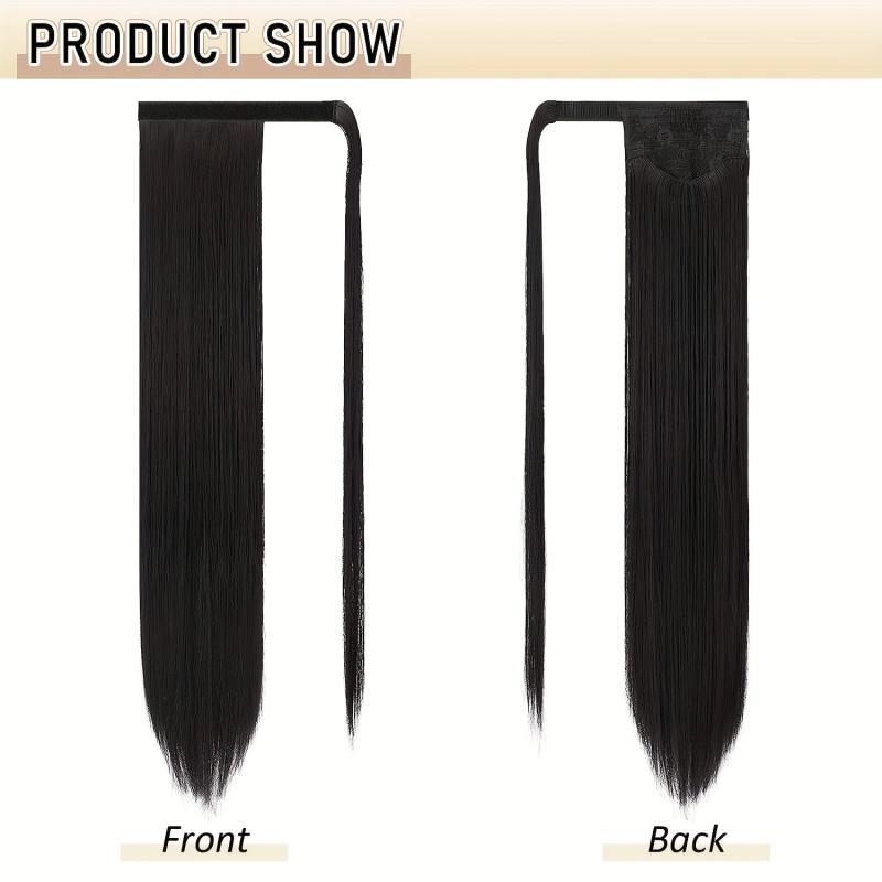 Long Straight Ponytail Extensions Synthetic Clip In Hair Extensions