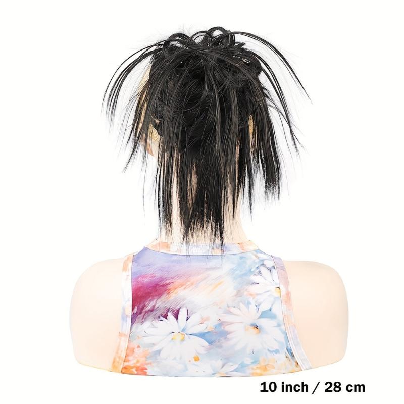 Messy Hair Bun Scrunchie Updo Extension Ponytail Y2K