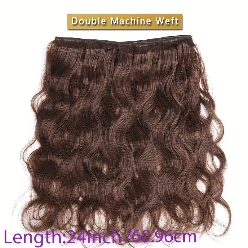 Brazilian Body Wave Brown Hair Bundles 4 Body Wave Bundles 20-32-86-36 Cm