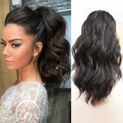 Water Wavy Ponytail Extension, 14 Inch Dirty Blonde
